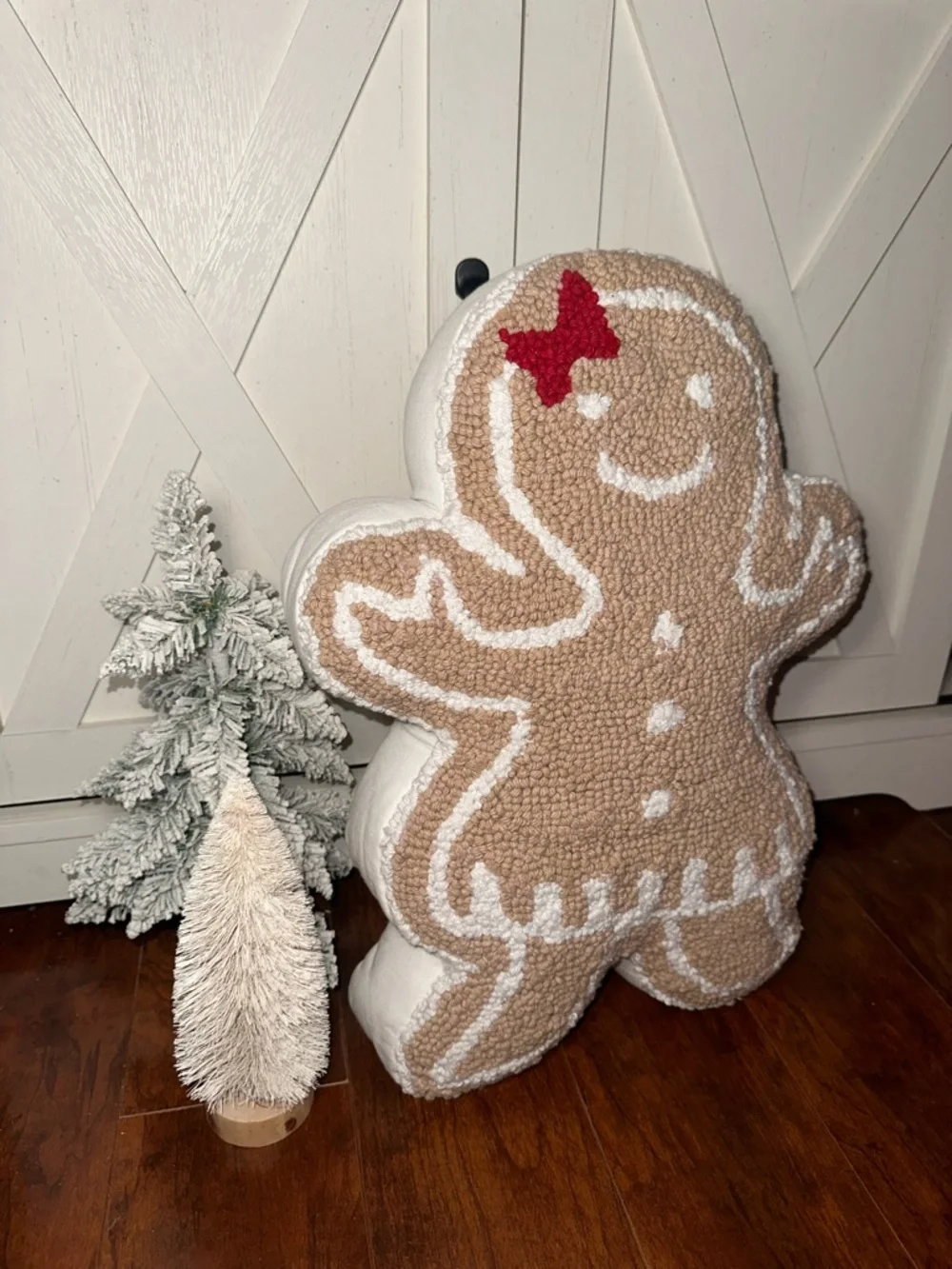 Gingerbread Girl Holiday Decorative Pillow